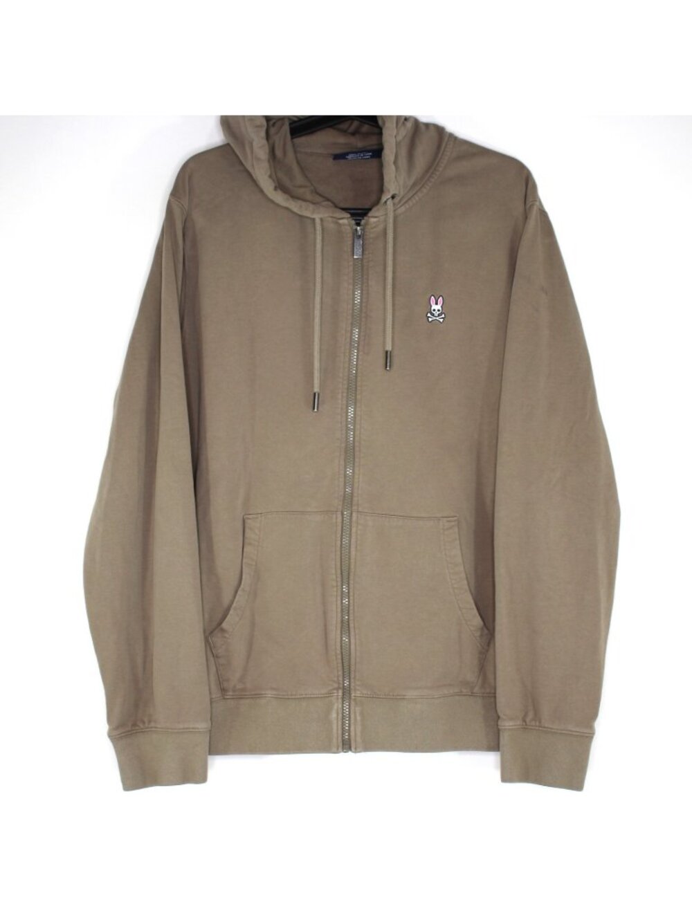 Psycho Bunny Mens Large Logo Full Zip Hoodie K796